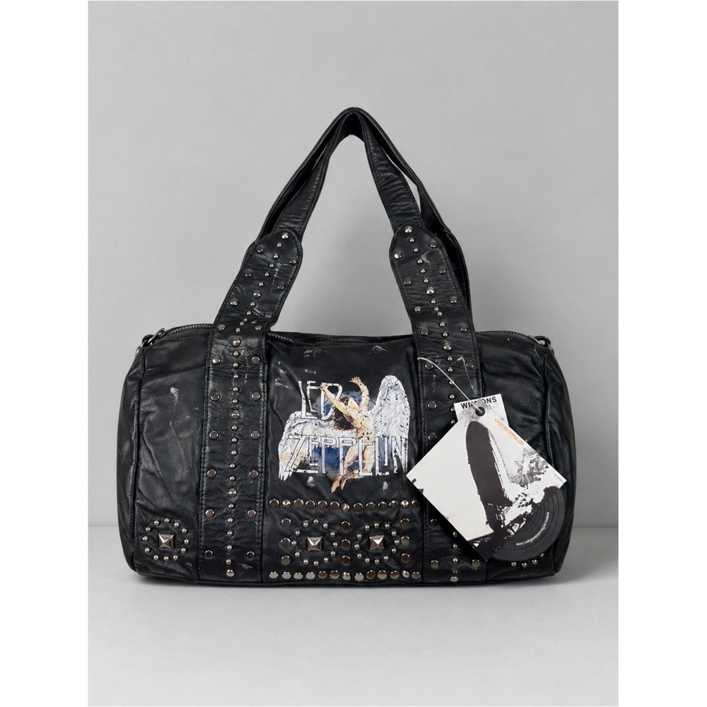 Vtg Y2K Wilsons Leather Led Zeppelin Studded Shoulder Bag Rock n Roll New Rare
